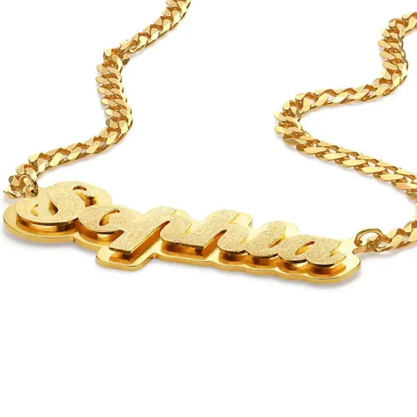 Personalized Elegant Script Name Pendant in 14K Gold