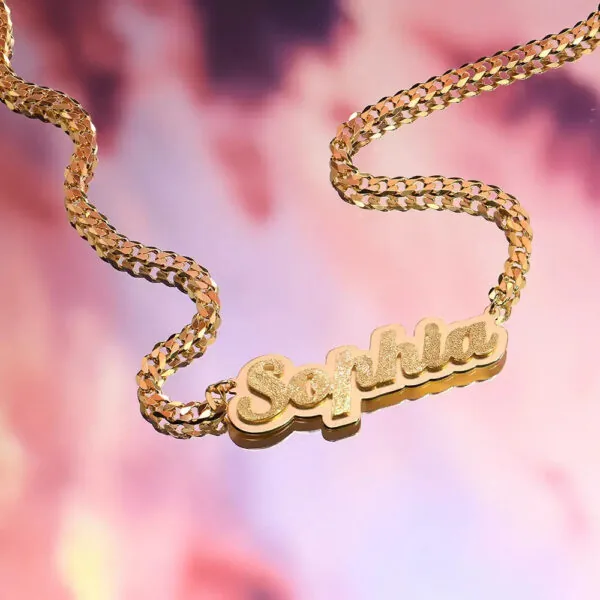 Personalized Elegant Script Name Pendant in 14K Gold
