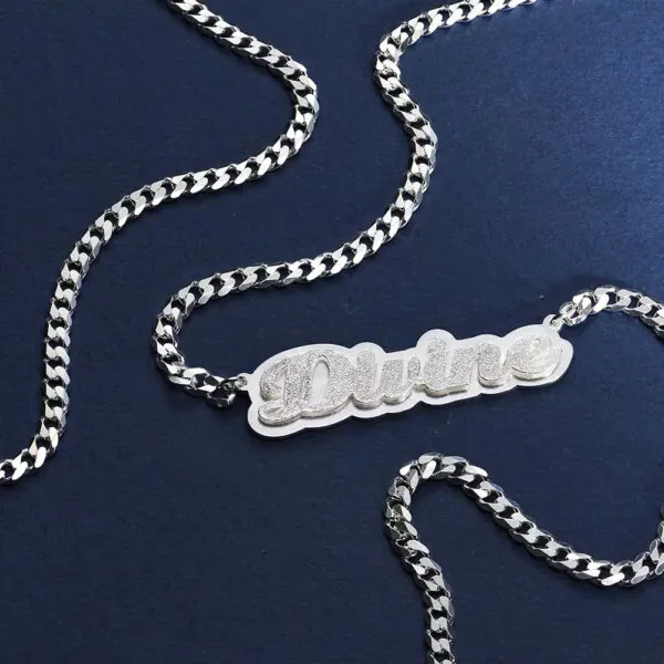 Personalized Elegant Script Name Pendant in 14K Gold
