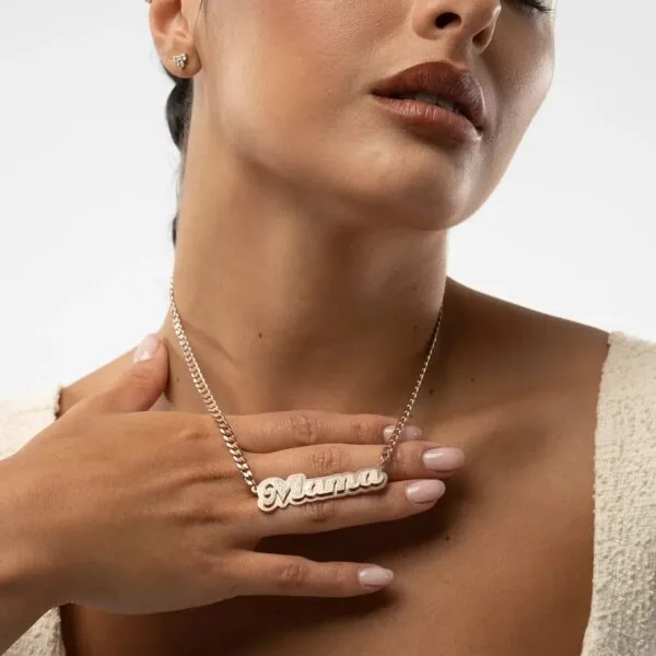 Personalized Elegant Script Name Pendant in 14K Gold