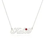Ruby Personalized Name Pendant in 14K Gold