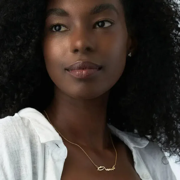 Personalized Glam Name Pendant Necklace in 14K Gold