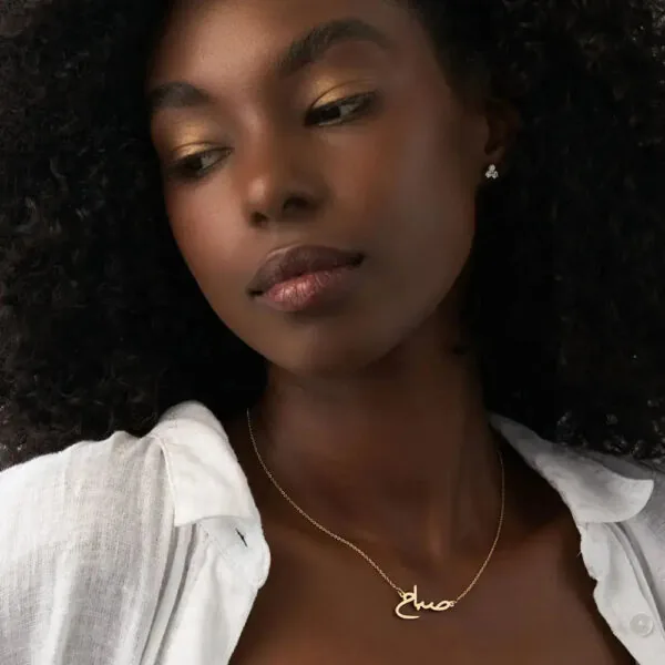 Personalized Glam Name Pendant Necklace in 14K Gold