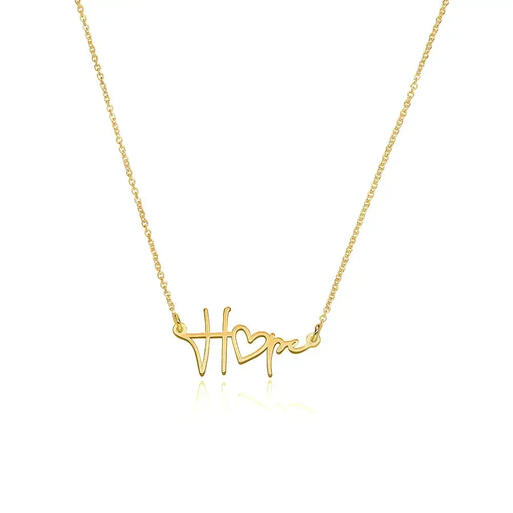 Personalized Minimalist Name Pendant Necklace in 14K Gold