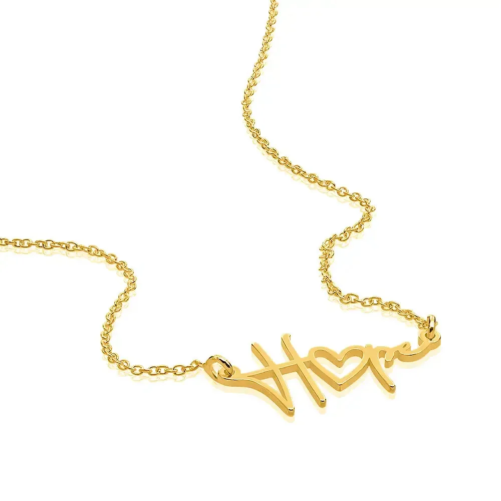 Personalized Minimalist Name Pendant Necklace in 14K Gold