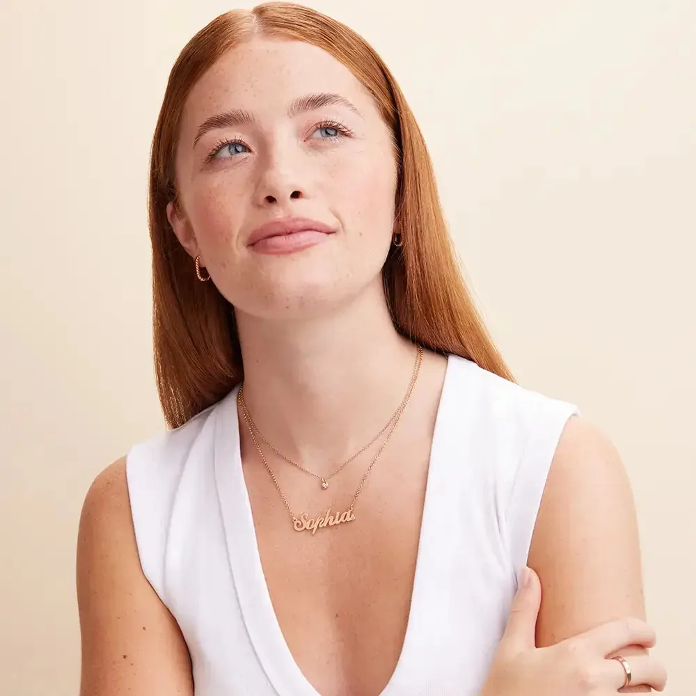 Personalized Name Pendant Necklace in 14K Gold