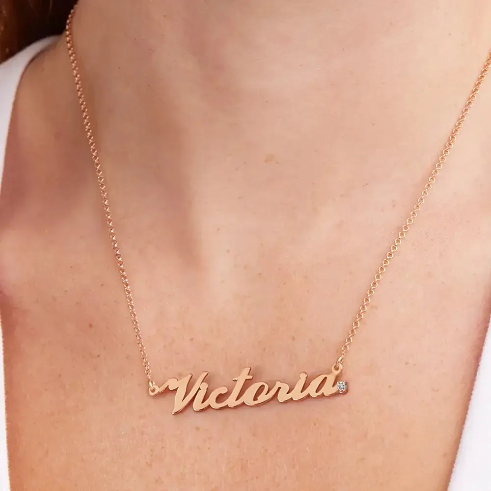 Personalized Name Pendant Necklace in 14K Gold