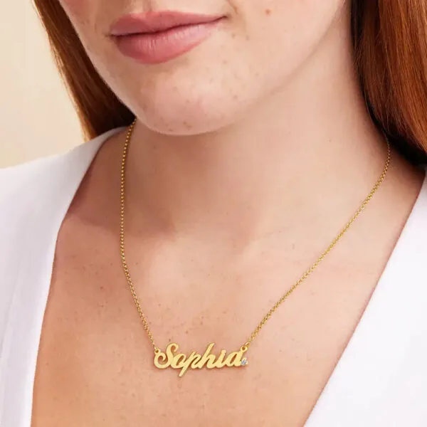 Personalized Name Pendant Necklace in 14K Gold