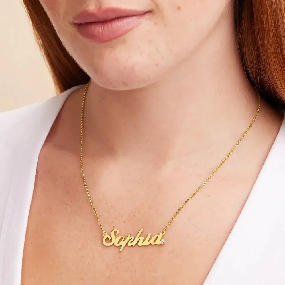 Personalized Name Pendant Necklace in 14K Gold