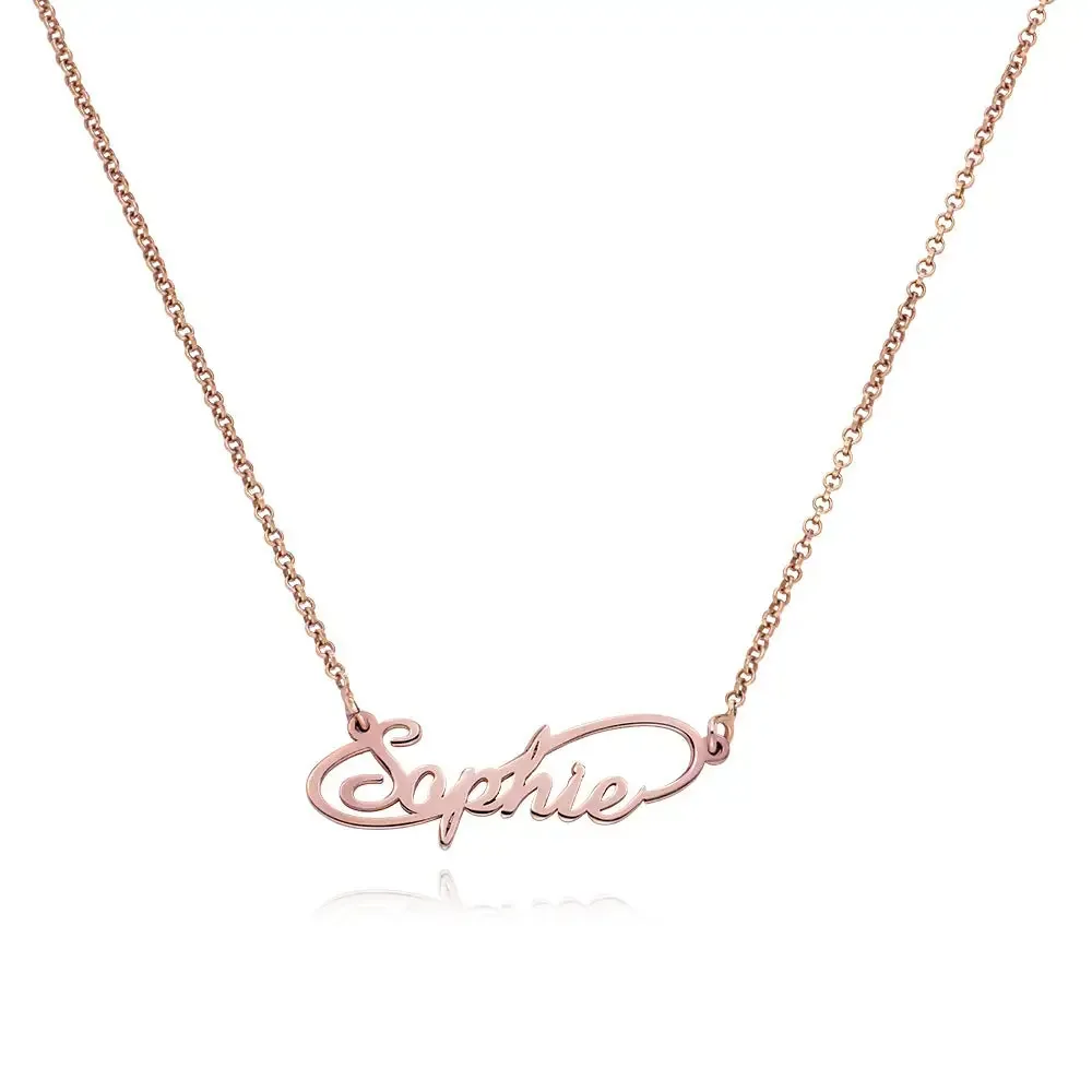 Personalized Signature Pendant Necklace in 14K Gold