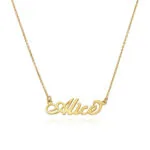 Personalized Elegant Script Name Pendant in 14K Gold