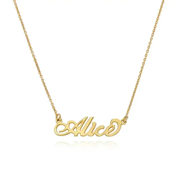 Personalized Elegant Script Name Pendant in 14K Gold