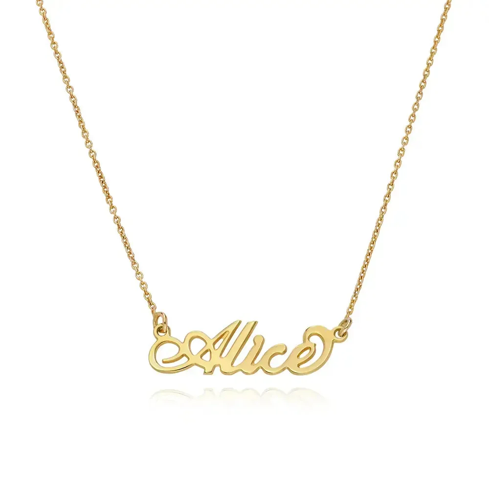 Personalized Elegant Script Name Pendant in 14K Gold