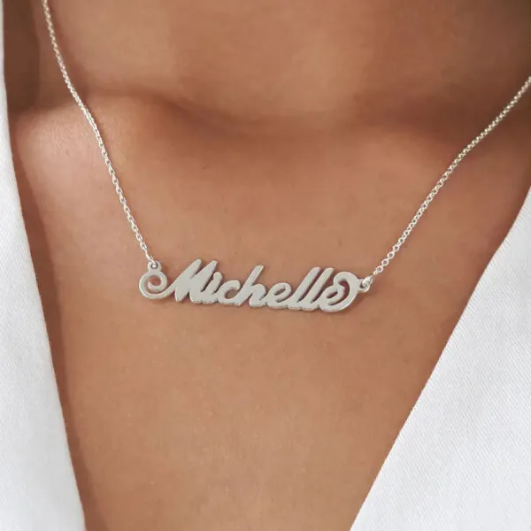 Personalized Elegant Script Name Pendant in 14K Gold