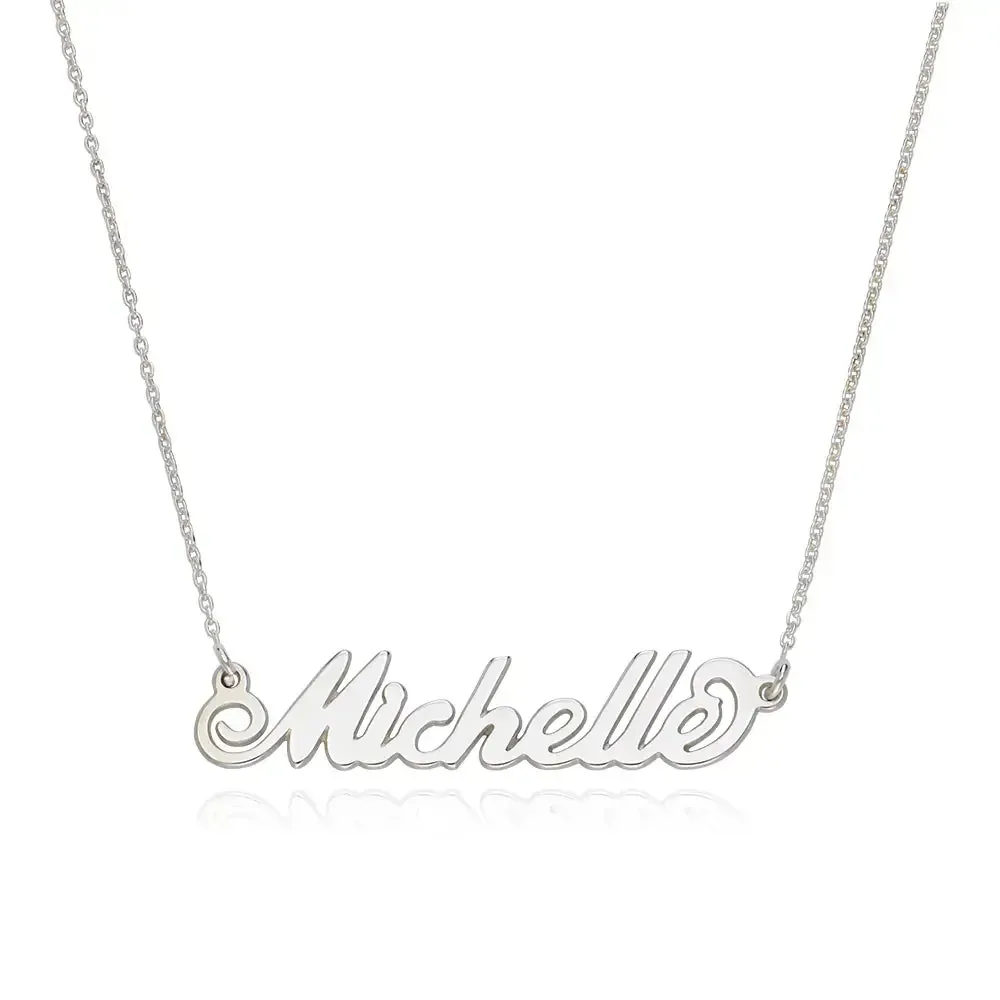 Personalized Elegant Script Name Pendant in 14K Gold