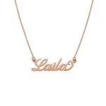 Personalized Elegant Script Name Pendant in 14K Gold