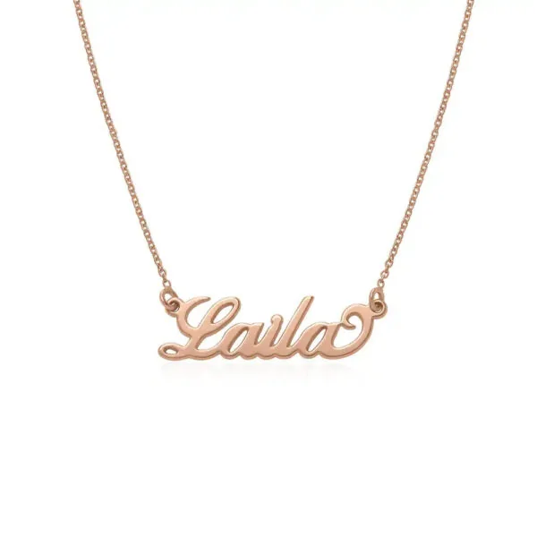 Personalized Elegant Script Name Pendant in 14K Gold