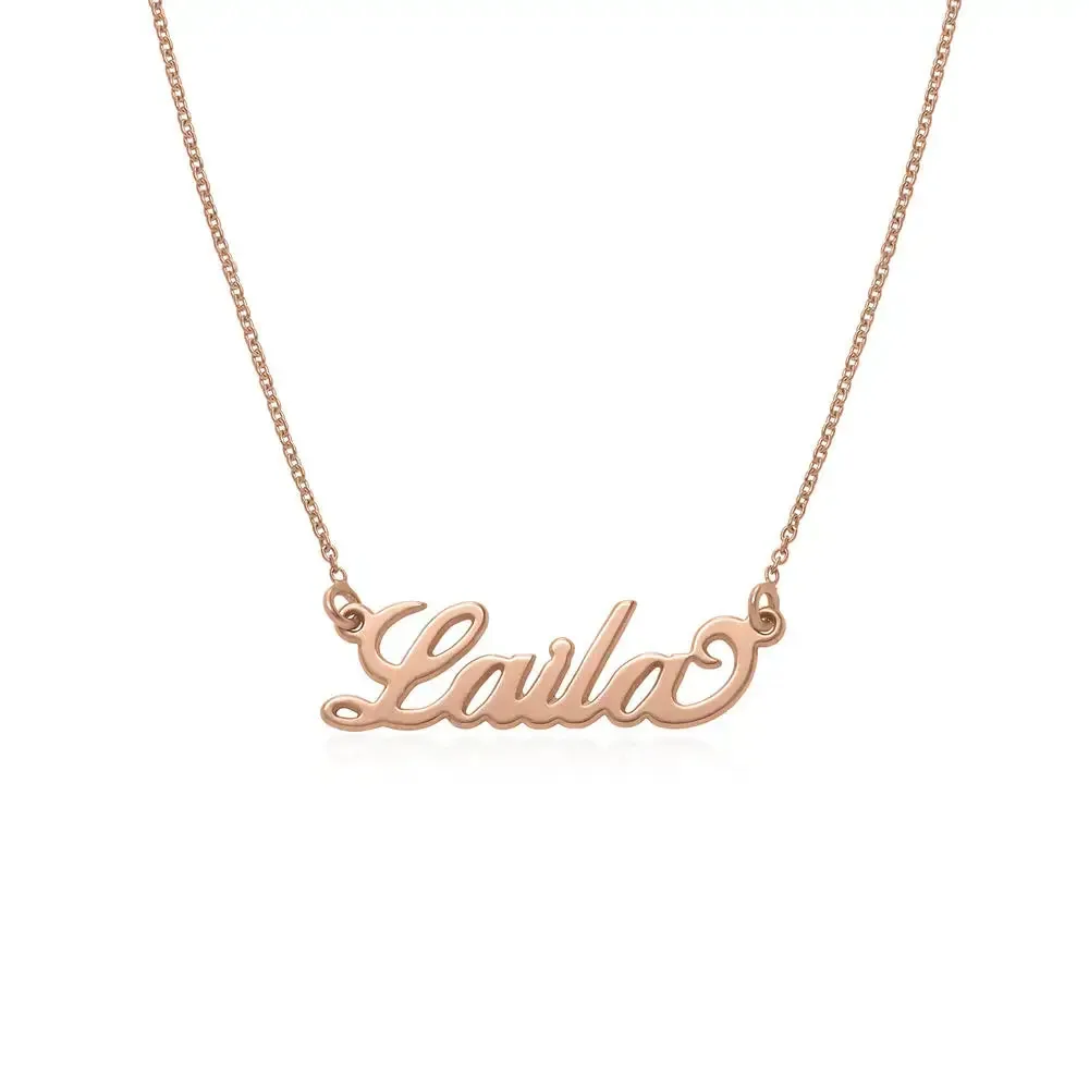 Personalized Elegant Script Name Pendant in 14K Gold