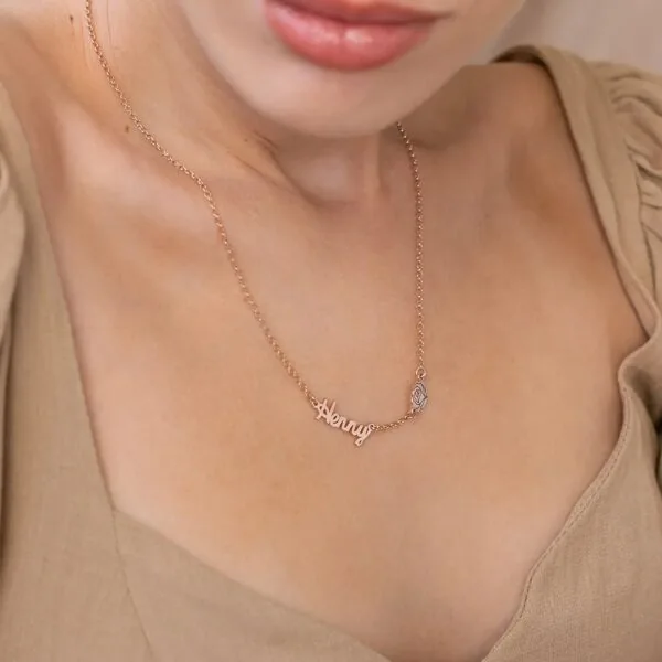Personalized Stylish Name Pendant Necklace in 14K Gold