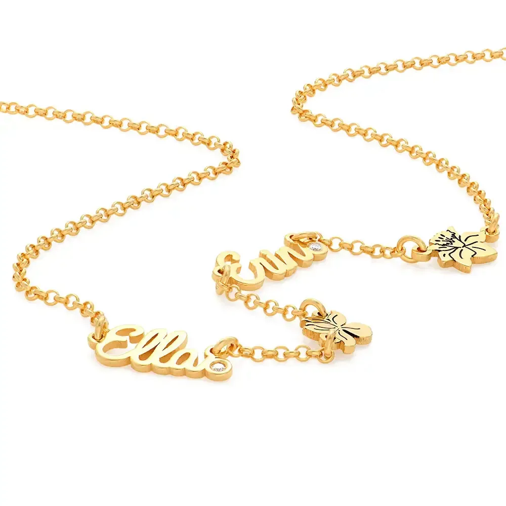 Personalized Stylish Name Pendant Necklace in 14K Gold