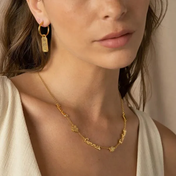 Personalized Stylish Name Pendant Necklace in 14K Gold