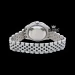 Rainbow Arabic Numerals White Dial Iced Out Moissanite Diamond Watch Caseback View