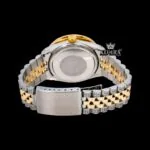 Rainbow Bezel Yellow Dial Rainbow Stick Markers Moissanite Diamond Watch Caseback View