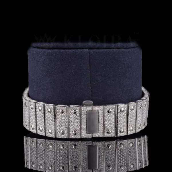 Rainbow Roman Numerals White Dial Moissanite Diamond Watch Bracelet View