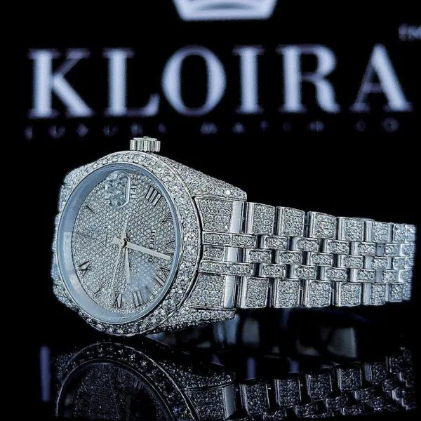 Rolex Moissanite Watch Left Profile View