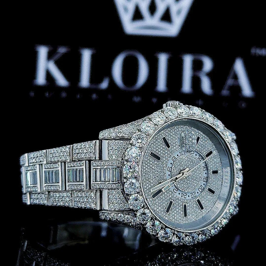 Rolex VVS Moissanite Watch Right Profile View