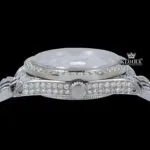 Roman Numeral Full Iced Out Silve Dial Moissanite Diamond Watch Crown View