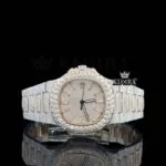 Rose Gold Dial Diamond Markers Two Tone Iced Out Moissanite Watch