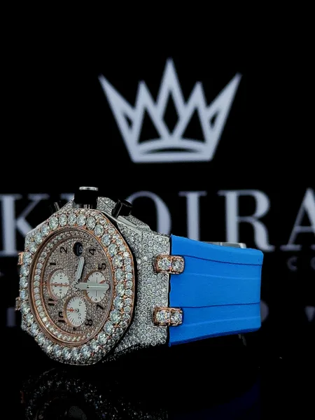 Royal Oak AP Moissanite Watch Left Profile View