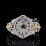 Ruby Markers Skull Dial Full Iced Out Moissanite Diamond Watch