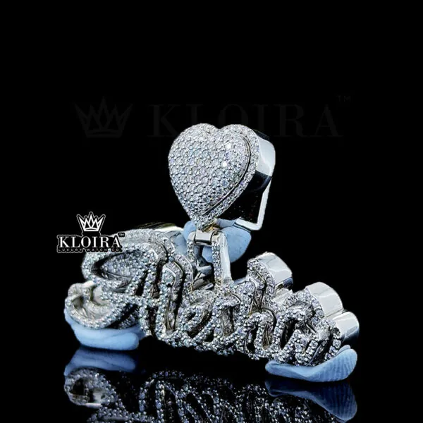 Shimmering Heart Name Pendant Left