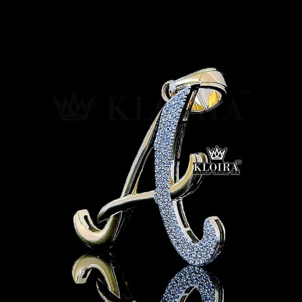 Signature A Bling Pendant Closeup Side View