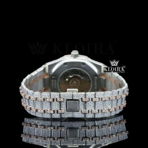 Spider Dial Two Tone Fully Iced Out Moissanite Diamond Watch Bracelet View