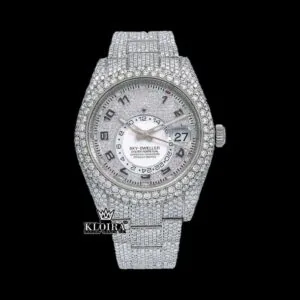 Standard Numerals White Dial Bust Down Moissanite Diamond Watch