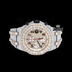 Two-Tone AP Chronograph Iced Out Moissanite Diamond Watch