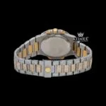 Two Tone Black Dial Fully Iced Out Stick Markers Moissanite Diamond Watch Caseback View