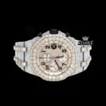 Two Tone Chronograph Standard Numerals Moissanite Diamond Watch