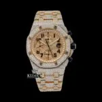 Two Tone Iced Out Chronograph Moissanite Diamond Watch
