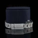 Two Tone Rose Gold Dial Diamond Bezel Fully Iced Out Moissanite Watch Bracelet View