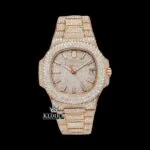 Two Tone Stick Markers Yellow Gold Moissanite Diamond Watch