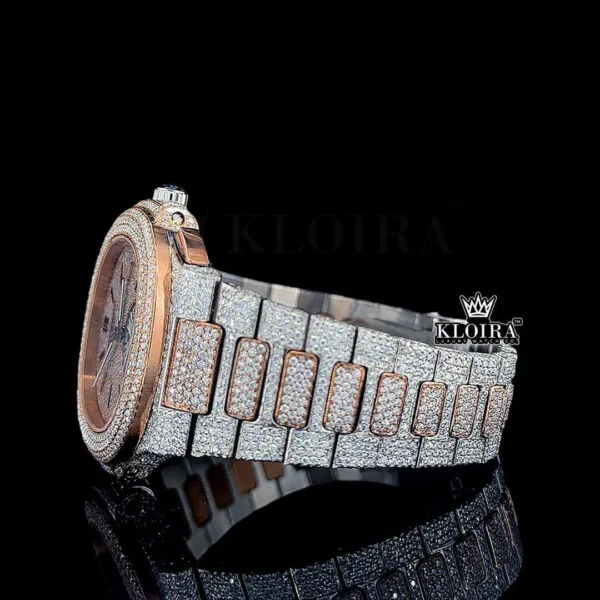 VVS Clarity Moissanite Patek Philippe Watch Left Side Strap View