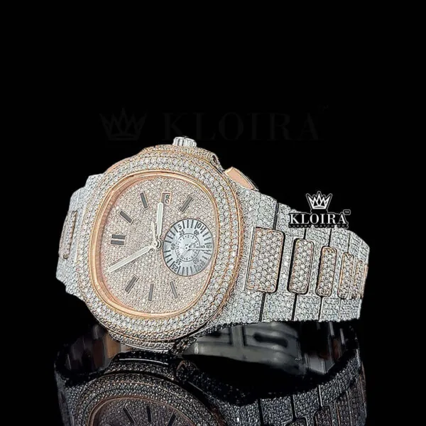 VVS Clarity Moissanite Patek Philippe Watch Left Side View