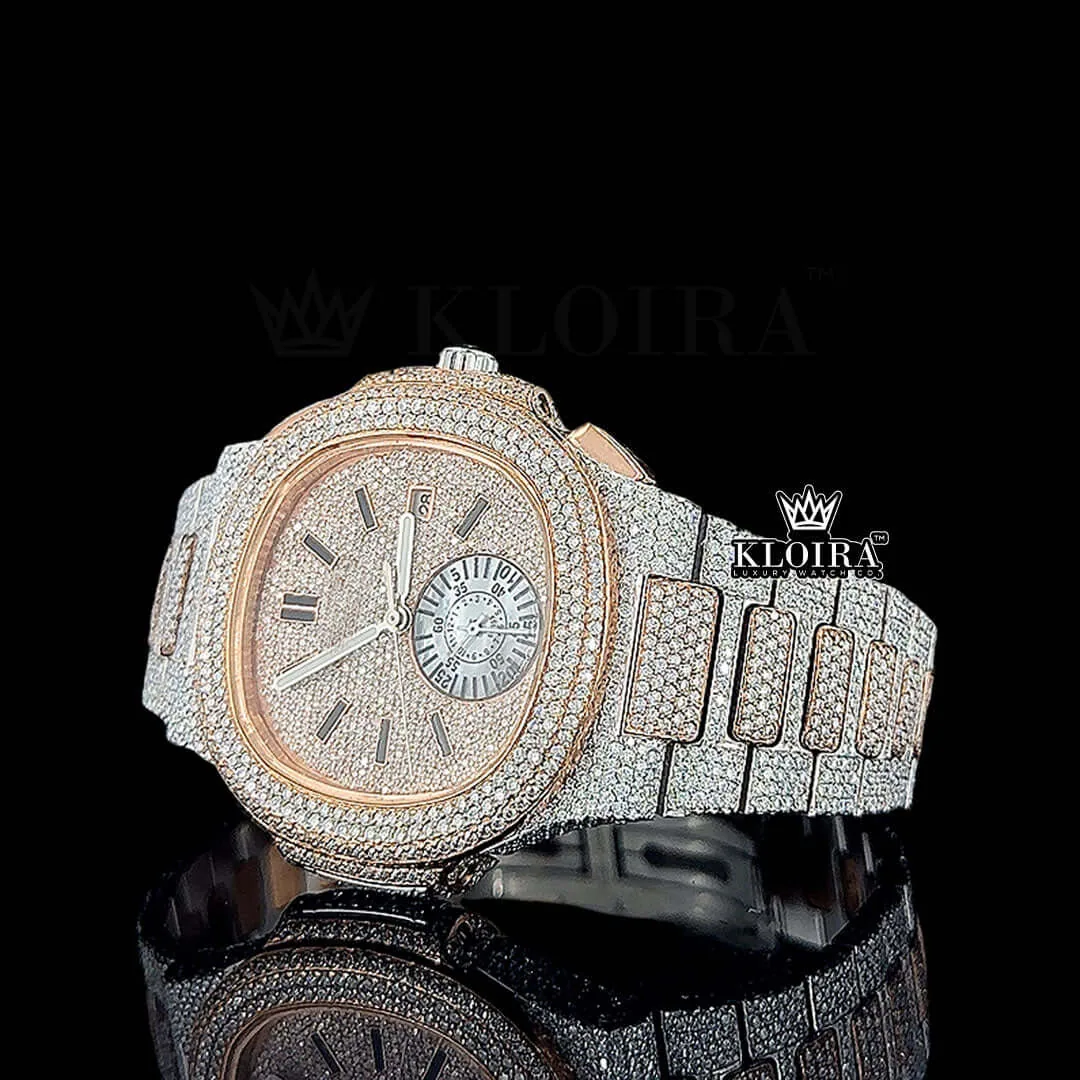 VVS Clarity Moissanite Patek Philippe Watch Left Side View