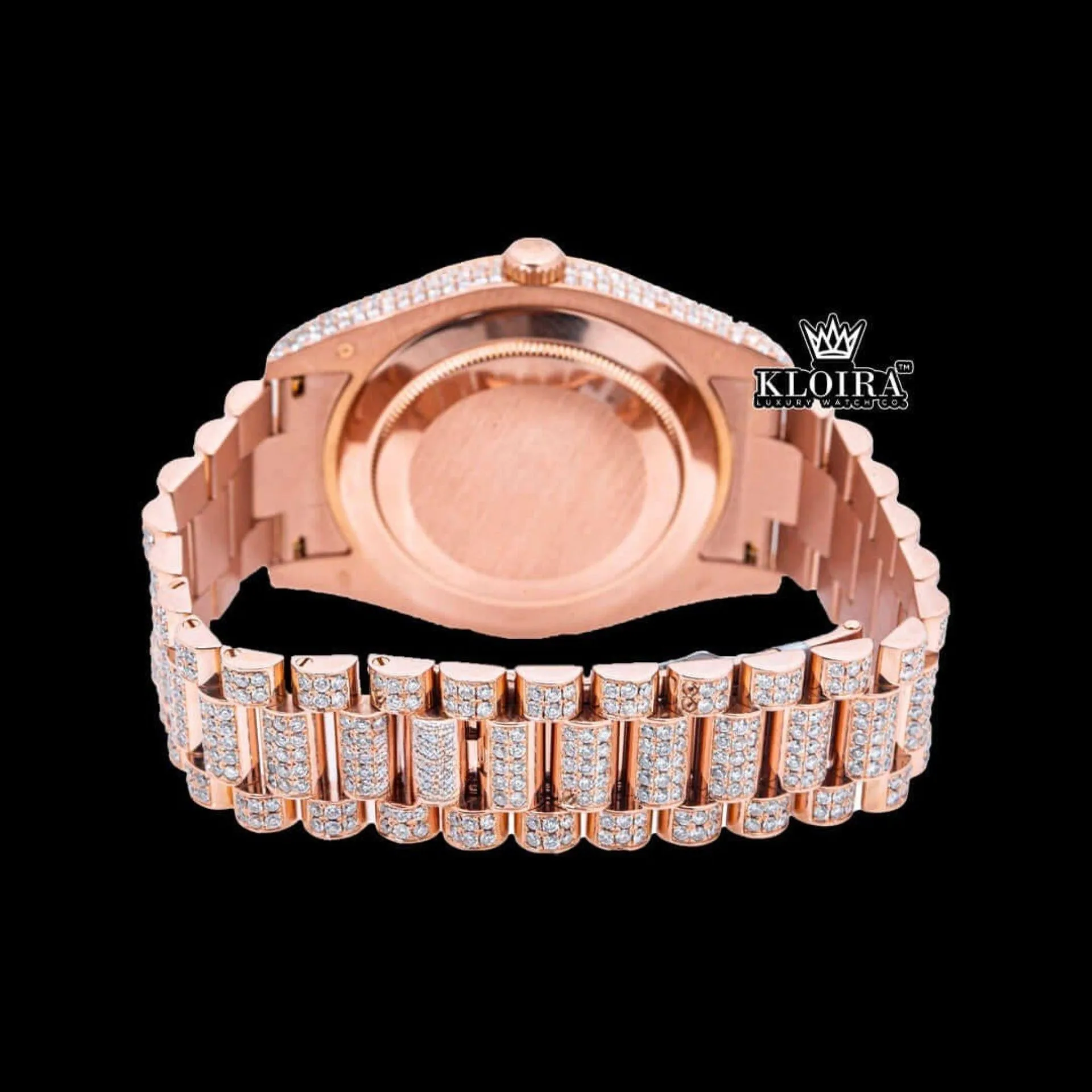 VVS Clarity Moissanite Rolex Watch Caseback View
