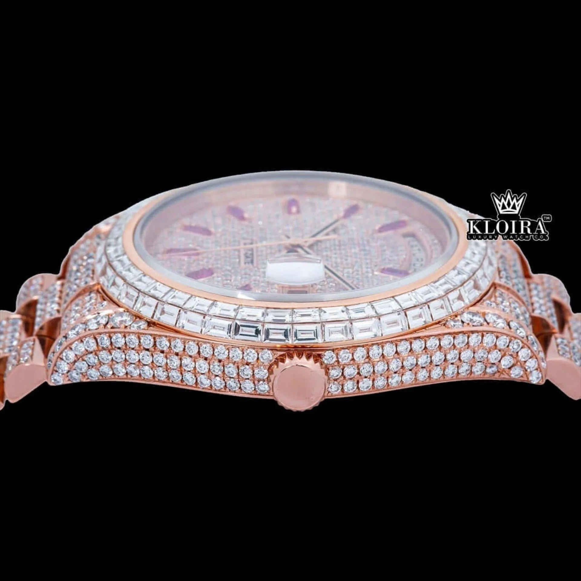 VVS Clarity Moissanite Rolex Watch Crown View