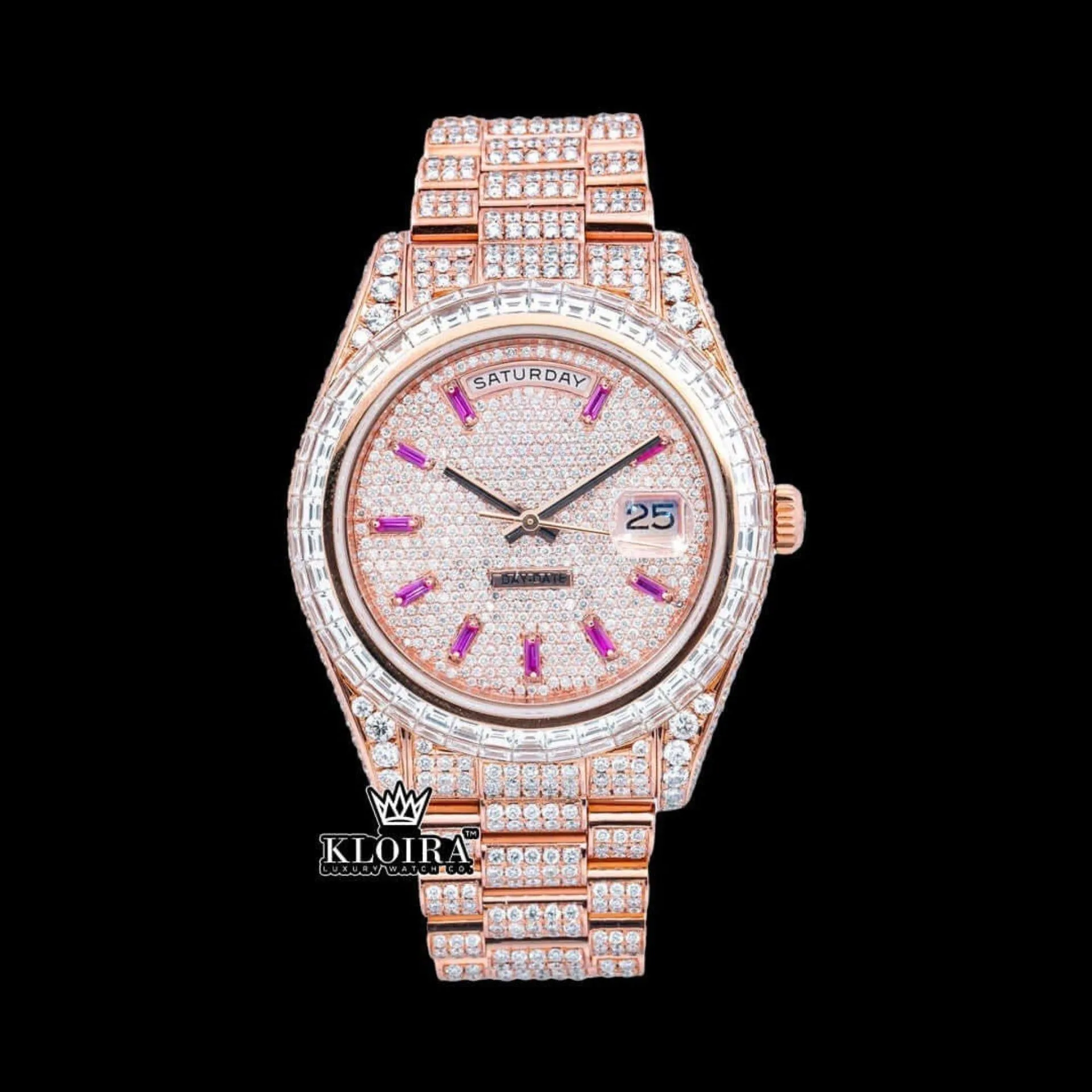 VVS Clarity Moissanite Rolex Watch Front View